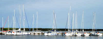 Blick auf den Hafen von Breege